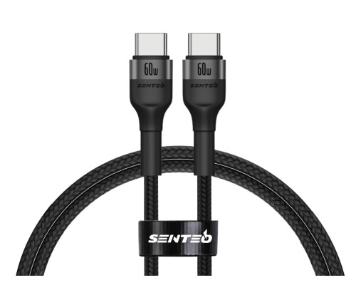Кабель Senteo Montes series ST-01 60W Type-C to Type-C 1m Black