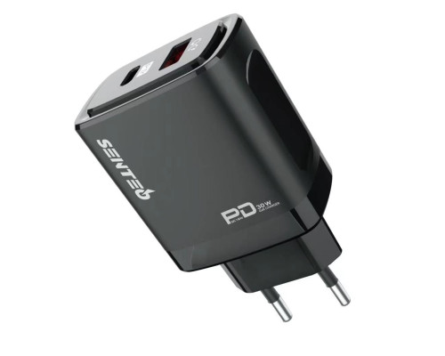 Мережевий зарядний пристрій 20W Senteo Z-01 PD30W+QC3.0 Certificate CE Black
