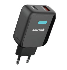 Мережевий зарядний пристрій 20W Senteo Z-03 PD20W+QC3.0 Certificate CE Black