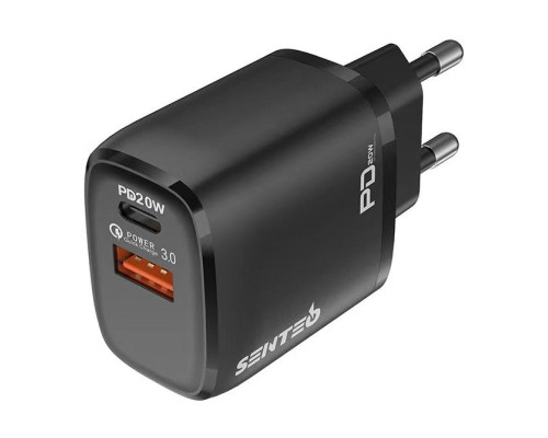 Мережевий зарядний пристрій 20W Senteo Z-07 PD20W+QC3.0 Certificate CE Black