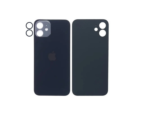 Задня кришка корпусу Apple iPhone 12 Mini Midnight, звичайний виріз та кільце камери
