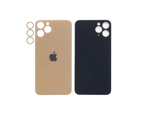 Задня кришка корпусу Apple iPhone 11 Pro Gold, звичайний виріз та кільце камери