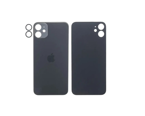 Задня кришка корпусу Apple iPhone 11 Black, звичайний виріз та кільце камери