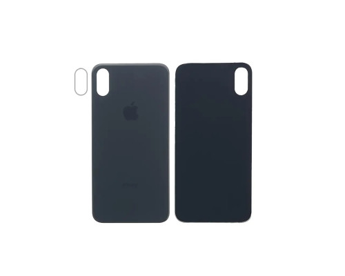 Задня кришка корпусу Apple iPhone X Black, звичайний виріз та кільце камери