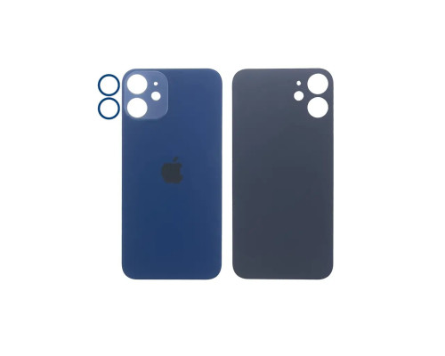 Задня кришка корпусу Apple iPhone 12 Mini Blue, звичайний виріз та кільце камери