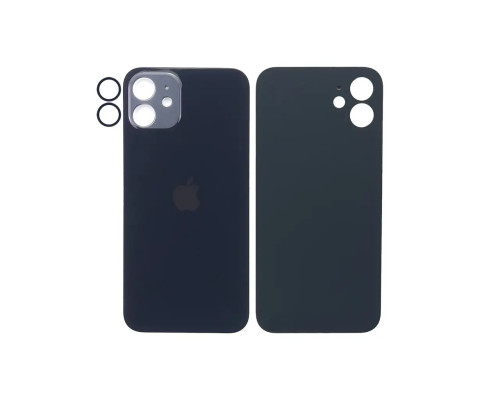 Задня кришка корпусу Apple iPhone 12 Midnight, звичайний виріз та кільце камери