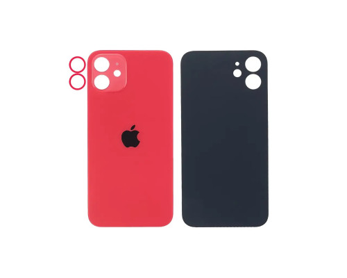 Задня кришка корпусу Apple iPhone 12 Red, звичайний виріз та кільце камери