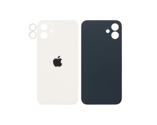 Задня кришка корпусу Apple iPhone 12 Starlight, звичайний виріз та кільце камери