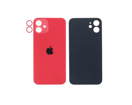 Задня кришка корпусу Apple iPhone 12 Mini Red, звичайний виріз та кільце камери