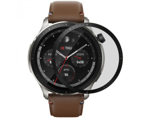 Захисне скло для смарт-годинника PET + PmmA для Xiaomi Amazfit GTR 4 Black
