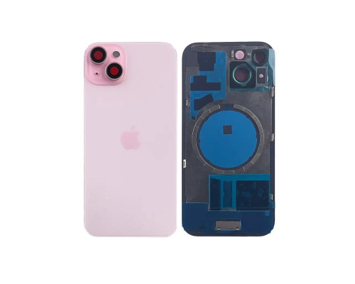 Задня кришка корпусу Apple iPhone 15 Pink, звичайний виріз в зборі зі склом камери