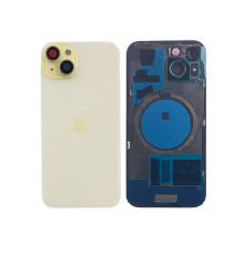Задня кришка корпусу Apple iPhone 15 Yellow, звичайний виріз в зборі зі склом камери