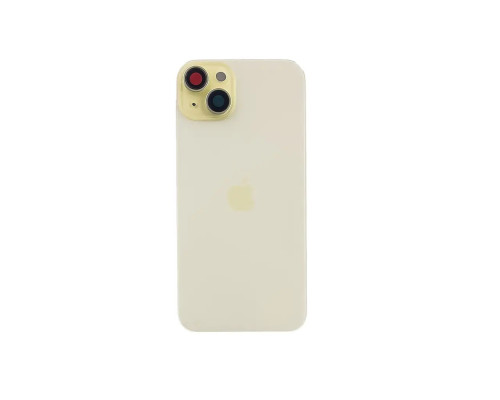 Задня кришка корпусу Apple iPhone 15 Yellow, звичайний виріз в зборі зі склом камери