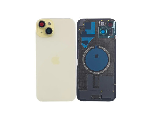 Задня кришка корпусу Apple iPhone 15 Plus Yellow, звичайний виріз в зборі зі склом камери