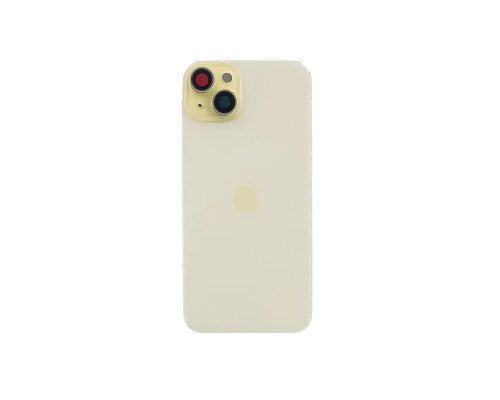 Задня кришка корпусу Apple iPhone 15 Plus Yellow, звичайний виріз в зборі зі склом камери