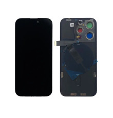 Задня кришка корпусу Apple iPhone 15 Pro Black Titanium, звичайний виріз в зборі зі склом камери Flex