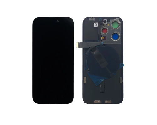 Задня кришка корпусу Apple iPhone 15 Pro Black Titanium, звичайний виріз в зборі зі склом камери Flex