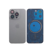 Задня кришка корпусу Apple iPhone 15 Pro Natural Titanium, звичайний виріз в зборі зі склом камери