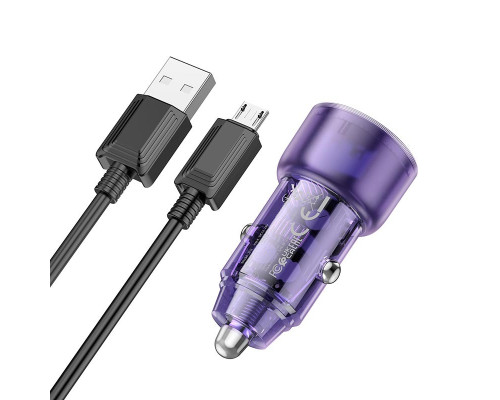 Автомобільний зарядний пристрій Hoco Z52 38W/PD20W/QC3.0 Purple