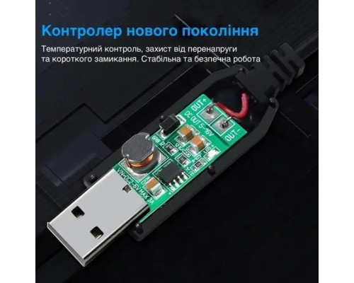 Кабель для роутера з перетворювачем на 12V, DC 2.1x5.5mm, USB 5V-12V, 1m, Black