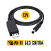 Кабель для роутера з перетворювачем на 12V, DC 2.1x5.5mm, USB 5V-12V, 1m, Black