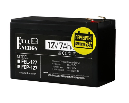 Акумулятор свинцево-кислотний для ДБЖ Full Energy FEP-127, 12В, 7 А/год